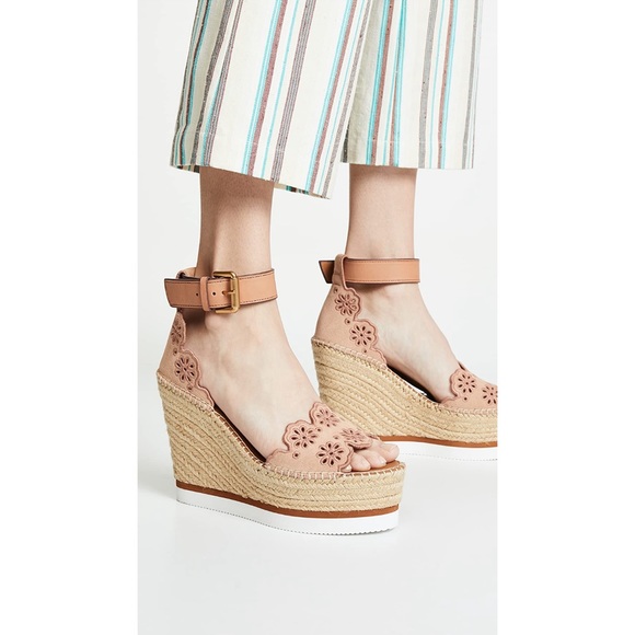 Chloe Glyn Wedge Espadrilles, Cipria, 39 - Picture 2 of 6